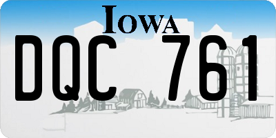 IA license plate DQC761