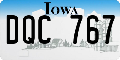 IA license plate DQC767