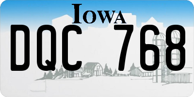 IA license plate DQC768