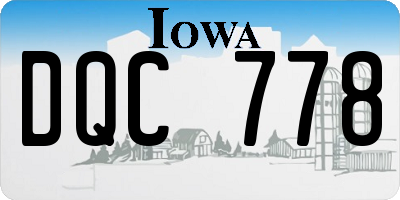 IA license plate DQC778
