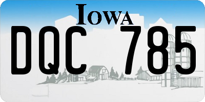 IA license plate DQC785