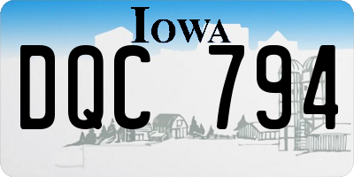 IA license plate DQC794