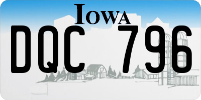 IA license plate DQC796