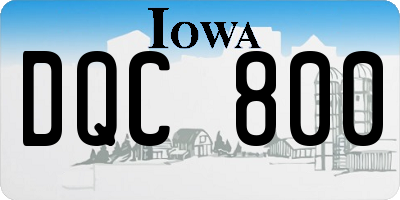 IA license plate DQC800