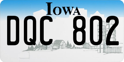 IA license plate DQC802
