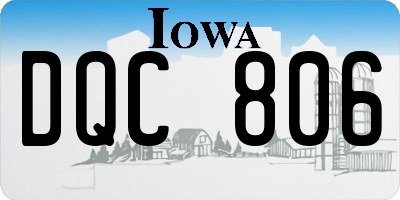IA license plate DQC806