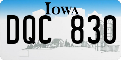 IA license plate DQC830