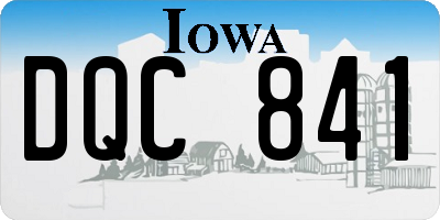 IA license plate DQC841