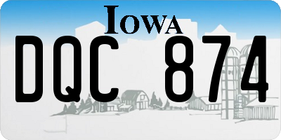 IA license plate DQC874