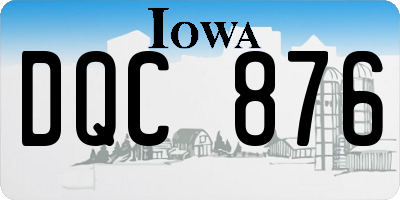 IA license plate DQC876