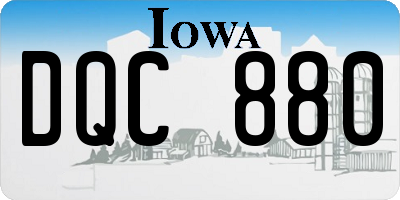 IA license plate DQC880