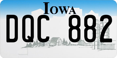 IA license plate DQC882