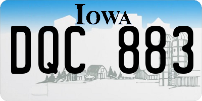 IA license plate DQC883