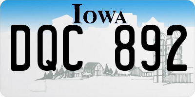IA license plate DQC892