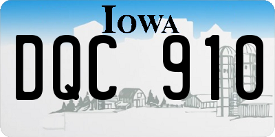 IA license plate DQC910