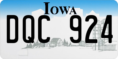 IA license plate DQC924