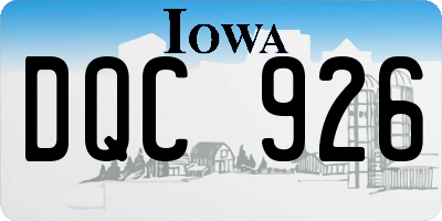 IA license plate DQC926