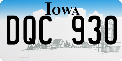 IA license plate DQC930