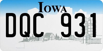IA license plate DQC931