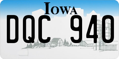 IA license plate DQC940