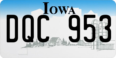IA license plate DQC953