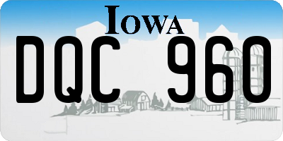 IA license plate DQC960