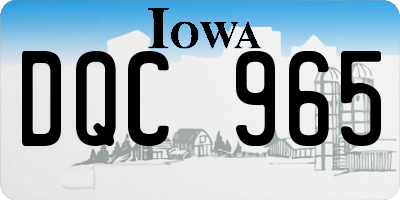 IA license plate DQC965