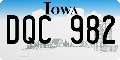 IA license plate DQC982