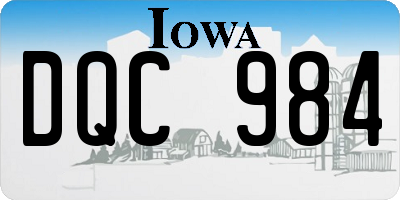 IA license plate DQC984