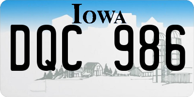IA license plate DQC986