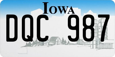 IA license plate DQC987