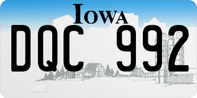 IA license plate DQC992