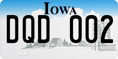 IA license plate DQD002