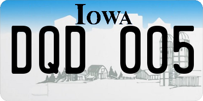 IA license plate DQD005