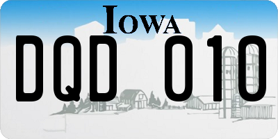IA license plate DQD010
