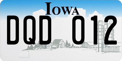 IA license plate DQD012