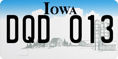 IA license plate DQD013
