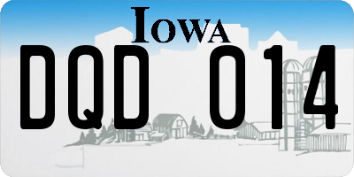 IA license plate DQD014