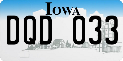 IA license plate DQD033