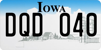 IA license plate DQD040