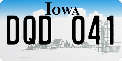 IA license plate DQD041