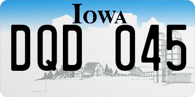 IA license plate DQD045