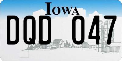 IA license plate DQD047