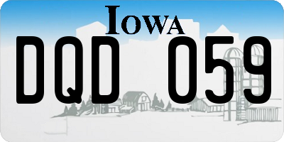 IA license plate DQD059