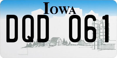 IA license plate DQD061