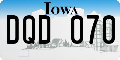 IA license plate DQD070