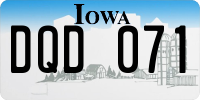 IA license plate DQD071