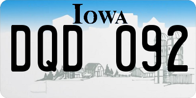 IA license plate DQD092