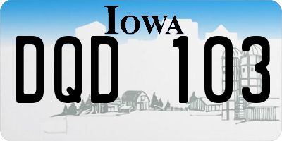IA license plate DQD103