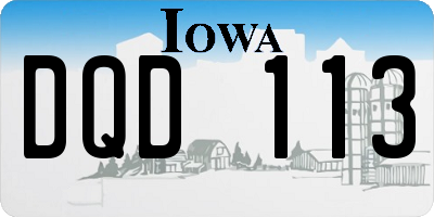 IA license plate DQD113